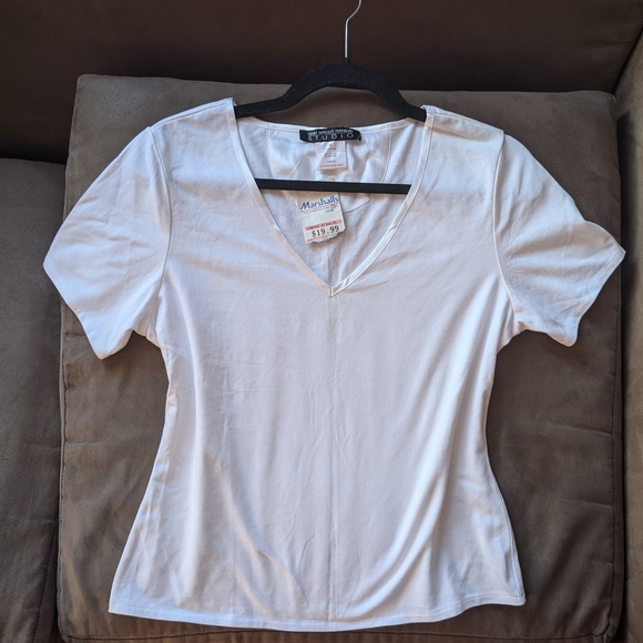 White V-Neck Women's Top - Picture 1 of 4